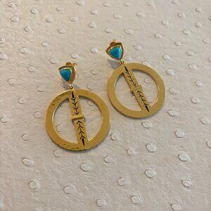 Sierra Winter Gold & Turquoise Bluestem Earrings